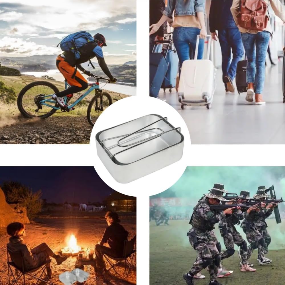 Set mit 2 stapelbaren Aluminiumdosen für Camping und Kochen, leichtes Aluminium-Messdosen-Set, ideal