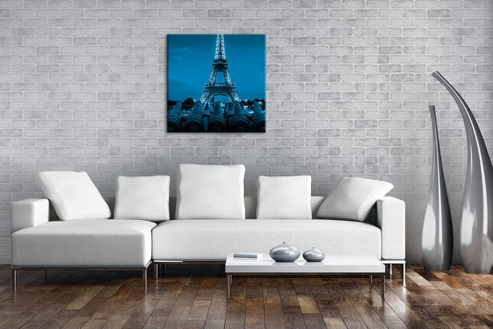 deyoli Eifelturm bei Nacht Format: 60x60 Effekt: Zeichnung als Leinwandbild, Motiv auf Echtholzrahme