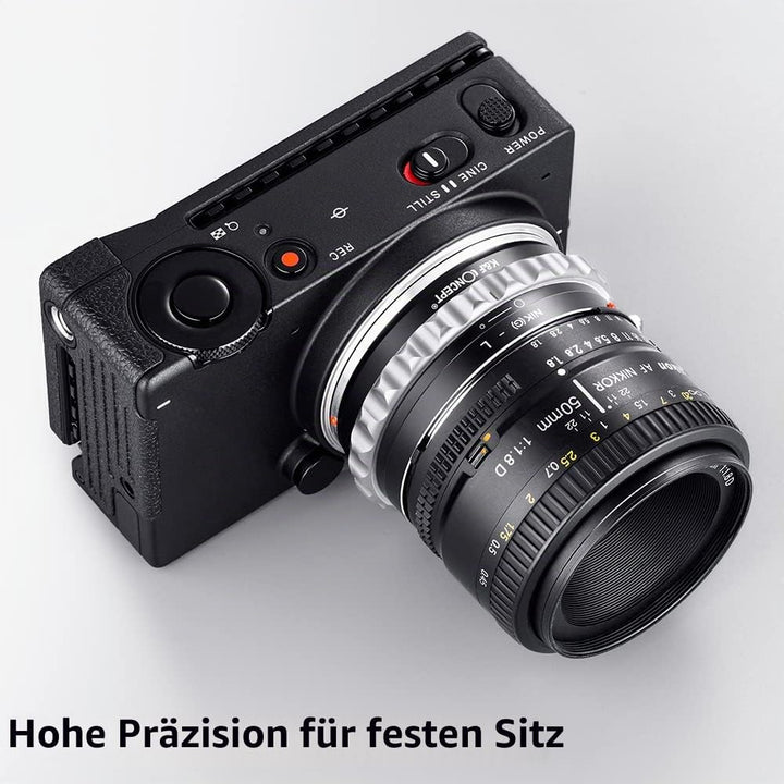 K&amp;F Concept Objektivanschlussadapter NIK(G)-FX Manueller Fokus Kompatibel mit Nikon F (G-Typ) Objekt