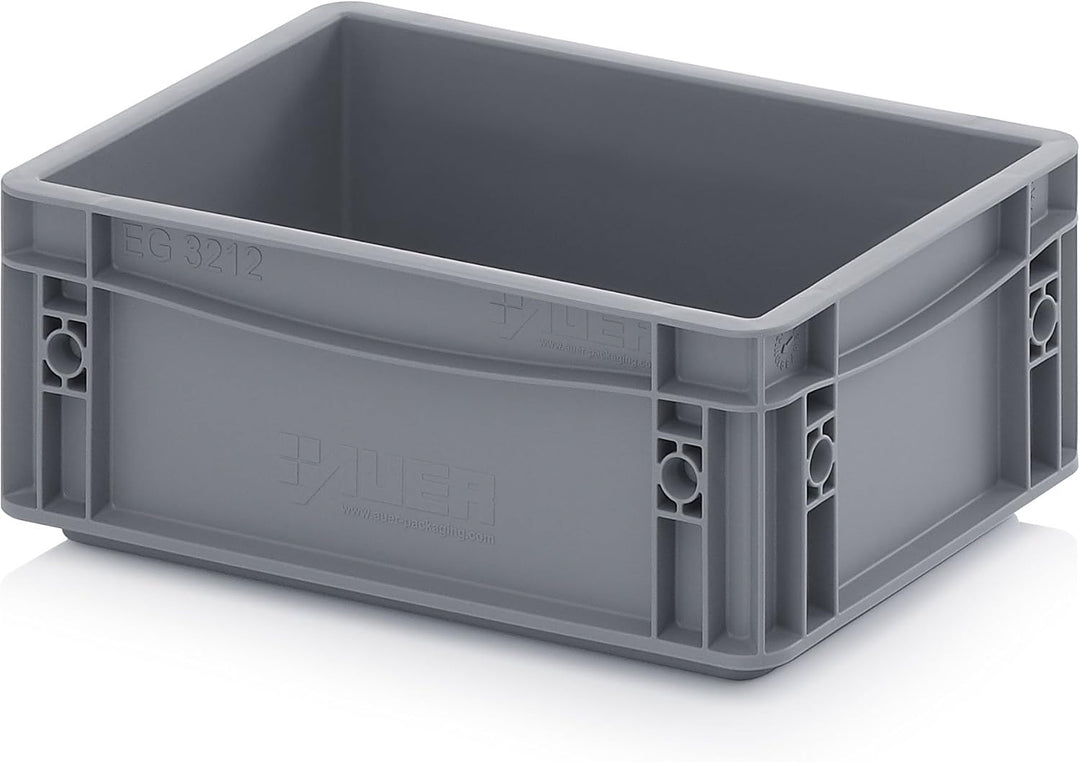 Auer Packaging 8x Eurobehälter 30 x 20 x 12 grau inkl. gratis Zollstock 8er Set