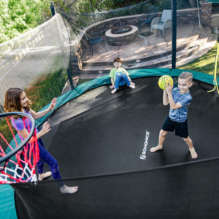 SONGMICS Sprungtuch Trampolin, Trampolinsprungtuch Ø 244 305 366 cm, Sprungmatte, Trampolinzubehör,