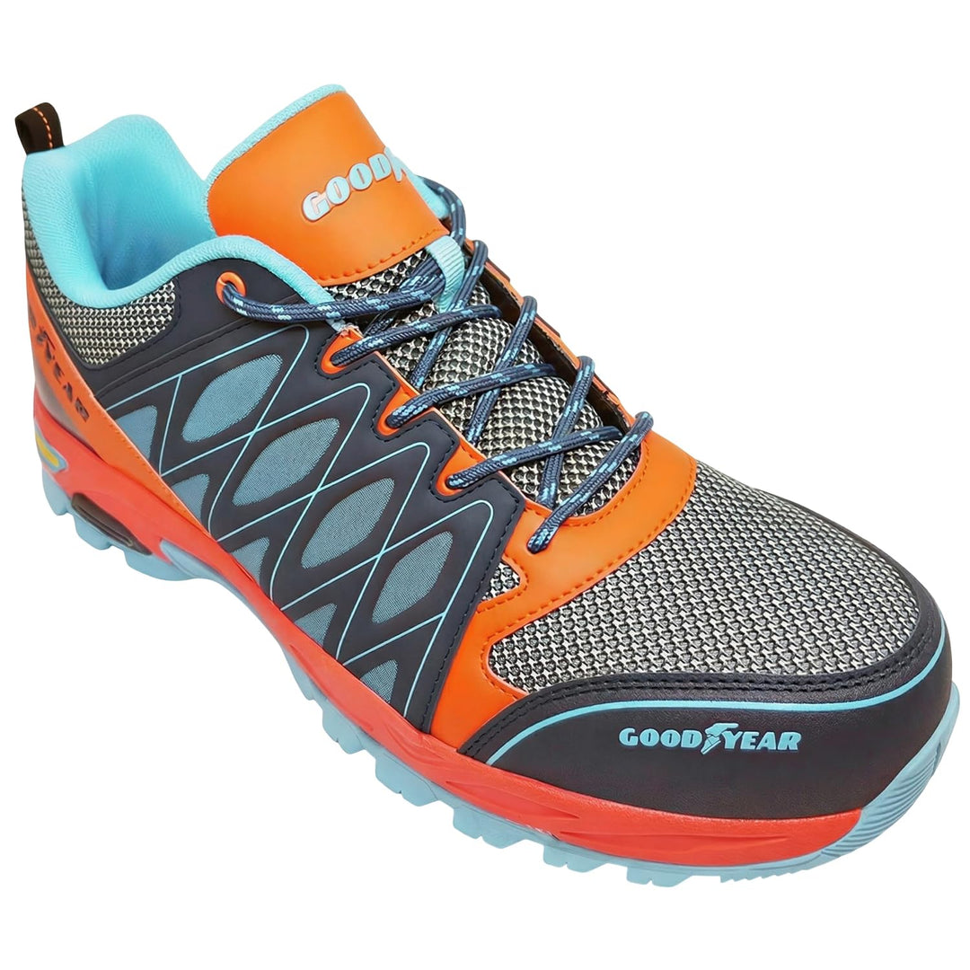 Goodyear Herren metallfreie Arbeitssicherheitsschuhe, Orange Blau, 45 EU Orangeblau 45 EU, Orangebla