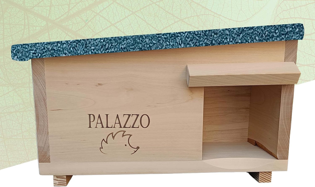 Dokkodo Igelhaus wetterfest aus Holz – Igelhotel & Winterquartier mit Labyrinth-Eingang – Sicherer U