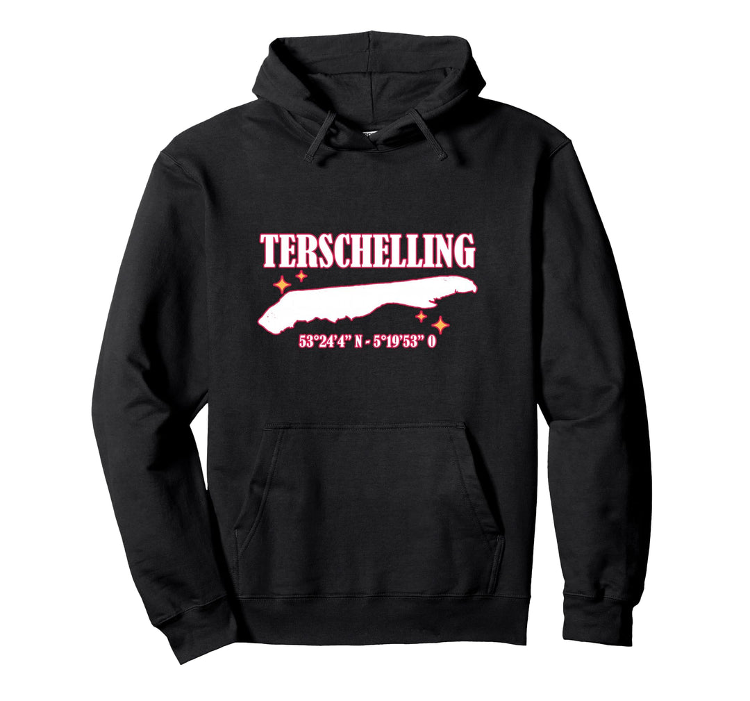 Terschelling Landkarte Koordinaten Pullover Hoodie