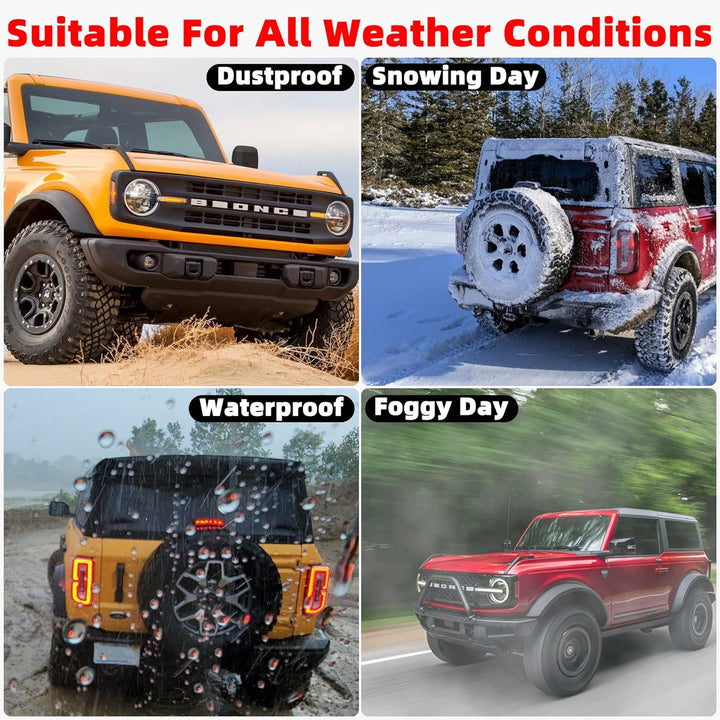 Emblem Logo Bronco LED-Licht für Ford Bronco 2021 2022 2023 2/4 Tür Kühlergrill Emblem Gelb (Nur SUV