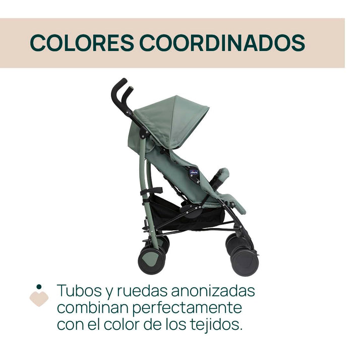 Chicco Echo Light Kinderwagen, Buggy von 0 Monaten bis 22 kg, verstellbare Rückenlehne, geräumiger S
