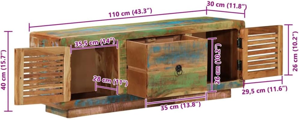 vidaXL TV Schrank, Lowboard für Fernseher, HiFi-Schrank Fernsehtisch mit Stauraum, TV Möbel Fernsehs