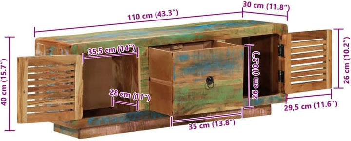 vidaXL TV Schrank, Lowboard für Fernseher, HiFi-Schrank Fernsehtisch mit Stauraum, TV Möbel Fernsehs