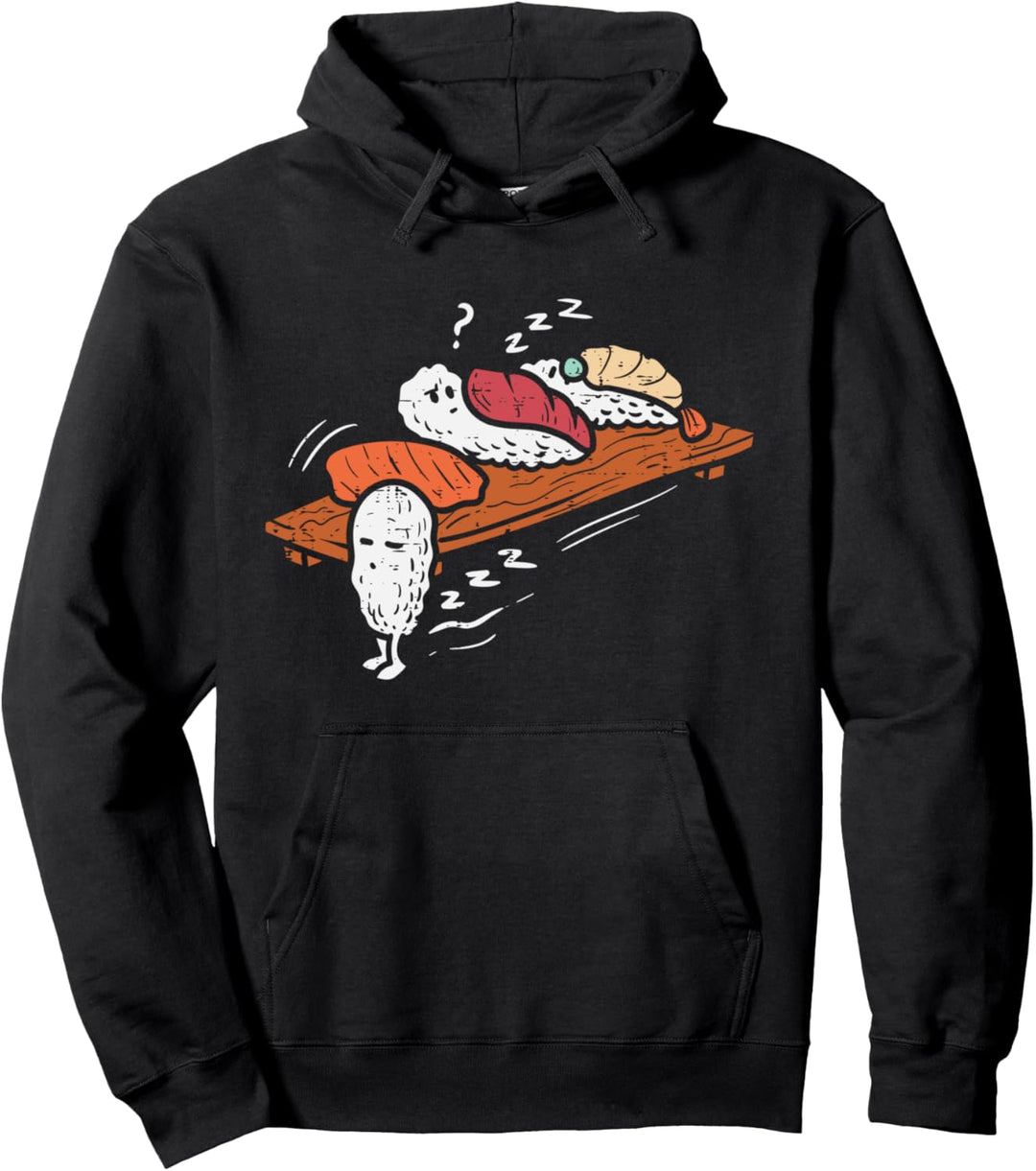 Sleepwalking Sushi Funny Japanese Food Pun Foodie Lovers Pullover Hoodie