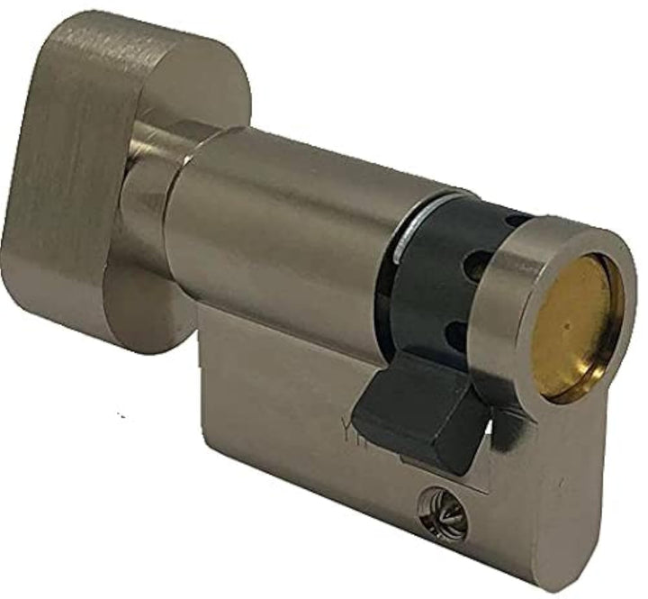 ABUS KE5N10 / 30 Halbzylinder mit Knopf Vernickelt E5 10 x 30 mm 10x30 mm Vernickelt, 10x30 mm Verni