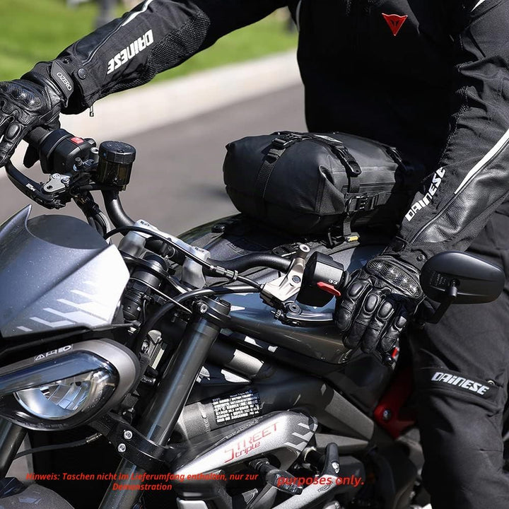 Rhinowalk Motorrad-Tankrucksack/Stossstangentasche, universelle Satteltaschen-Montagebasis Schwarz L