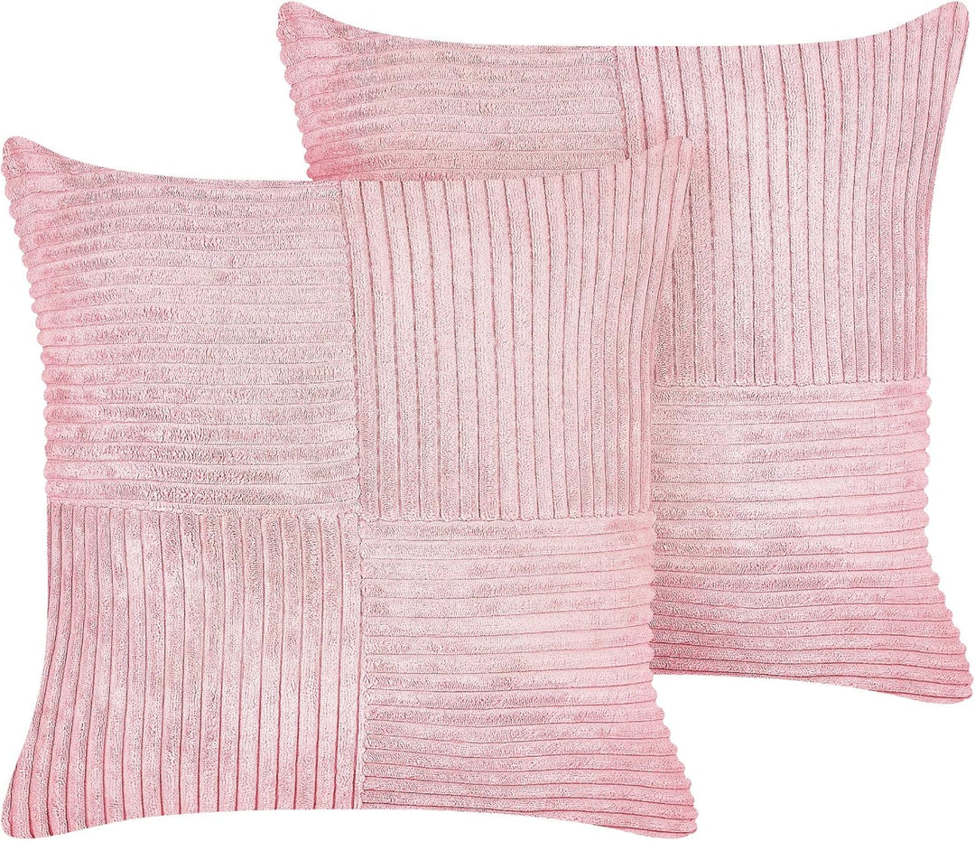 Set aus 2 dekorative Kissen aus Cord 43 × 43 cm Rosa Millet