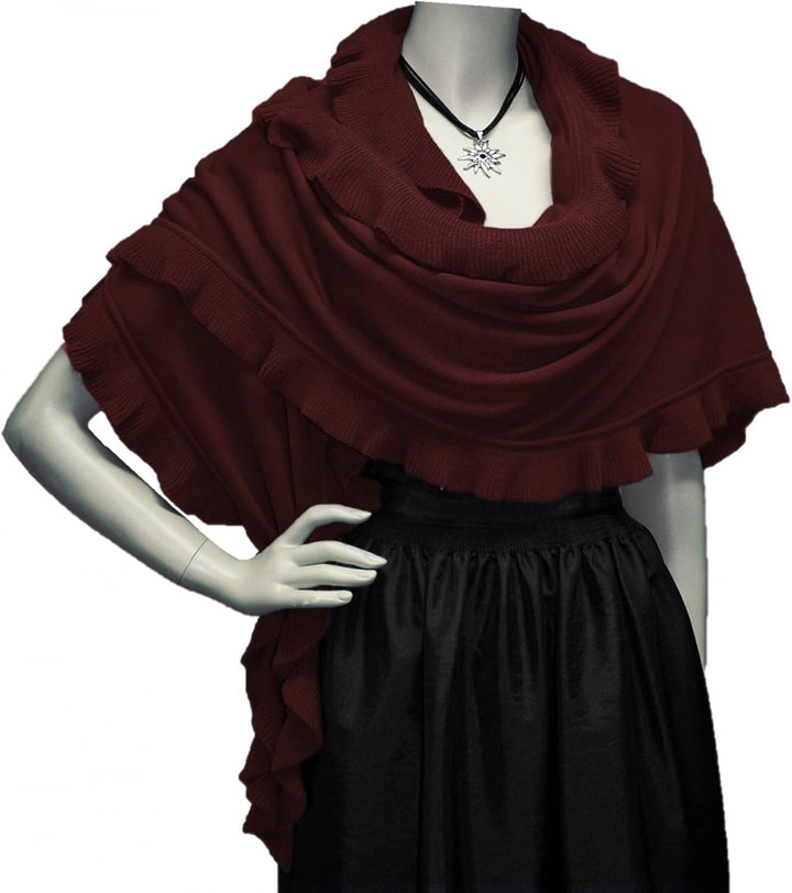 Poncho Cape Trachtentuch Umhang Stola Schultertuch Trachten-Tuch Damen Strickponcho Tracht Strick Tr