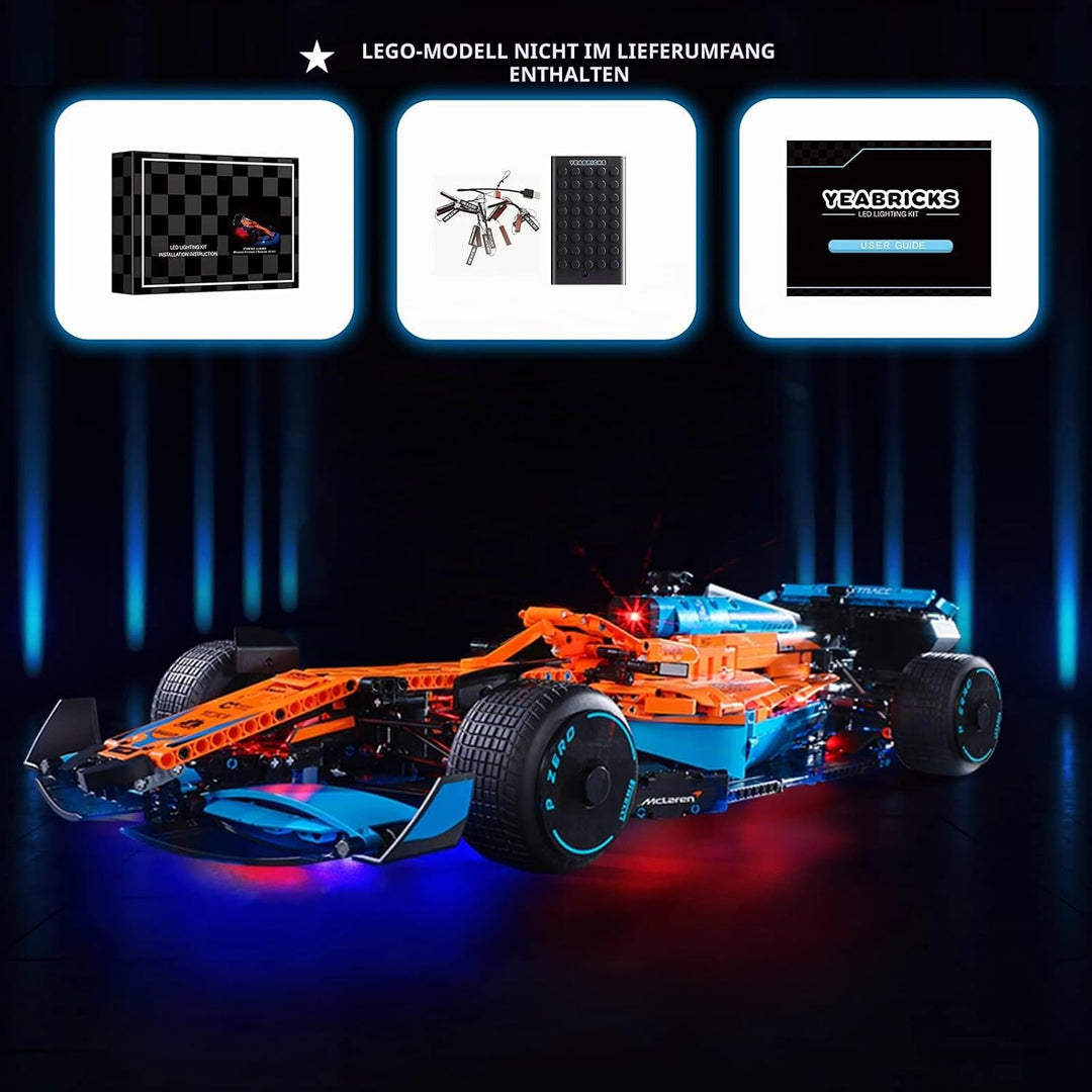YEABRICKS LED Licht für Lego-42141 Technic McLaren Formula 1 Race Car Bausteine Modell (Lego Set Nic