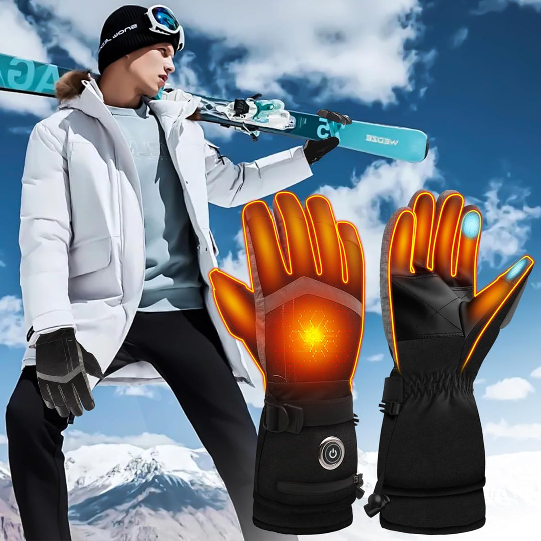 SVPRO Beheizte Handschuhe, 5V 6000mAh Wiederaufladbare Beheizte Skihandschuhe für Herren & Damen, Wa