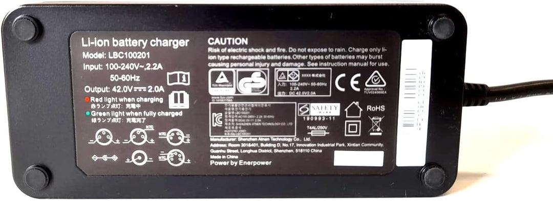 Enerpower Li-Ion Ladegerät 42V für Raleigh Leeds Dover Stoker Impulse System mit Akku 36V-37V XLR-4