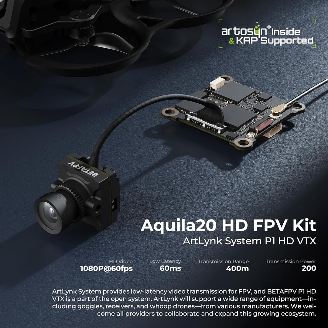 BETAFPV Aquila20 HD FPV Kit mit 1080P Kamera, Höhenhaltung, DVR Funktion, Integriertem P1 HD Digital