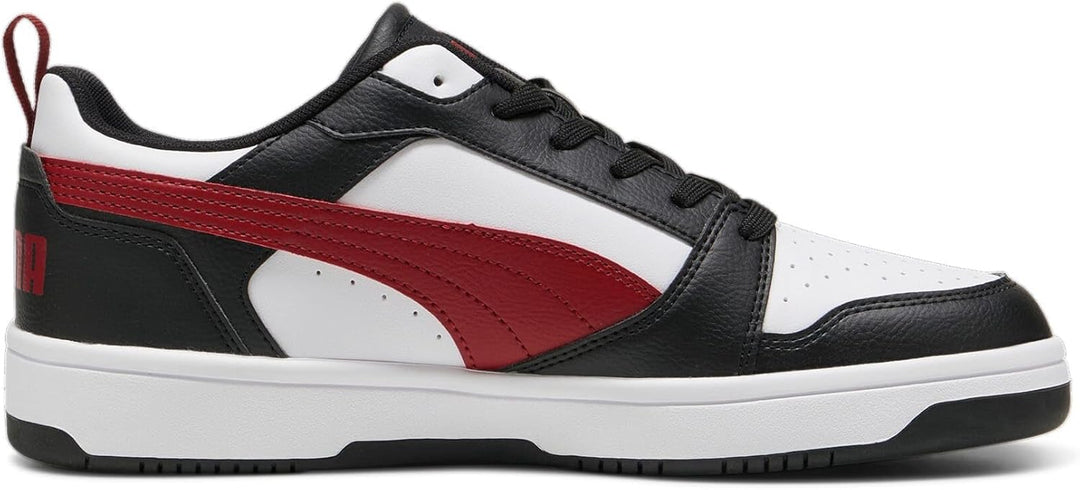 Puma Unisex Rebound V6 Low Sneaker 40 EU Puma White Intense Red Puma Black, 40 EU Puma White Intense