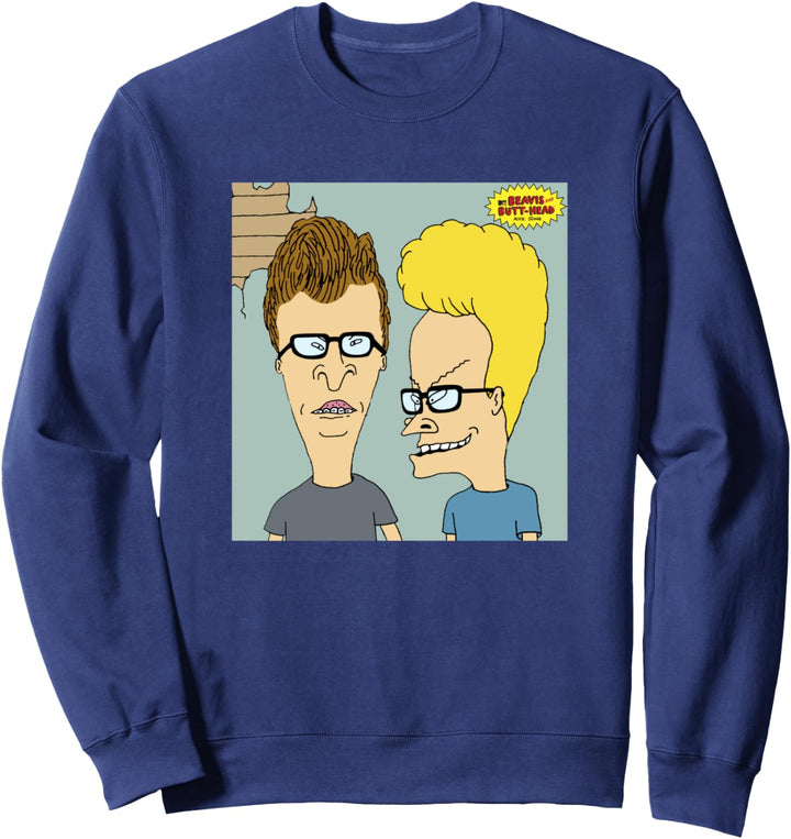Beavis and Butt-Head Wearing Glass Head Shot Portrait Sweatshirt