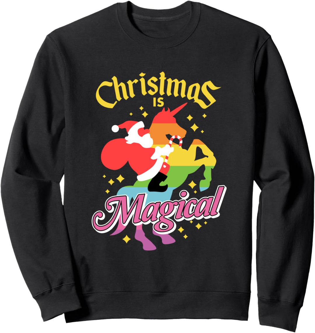 Santa Claus Riding Unicorn Christmas Is Magical Sweatshirt