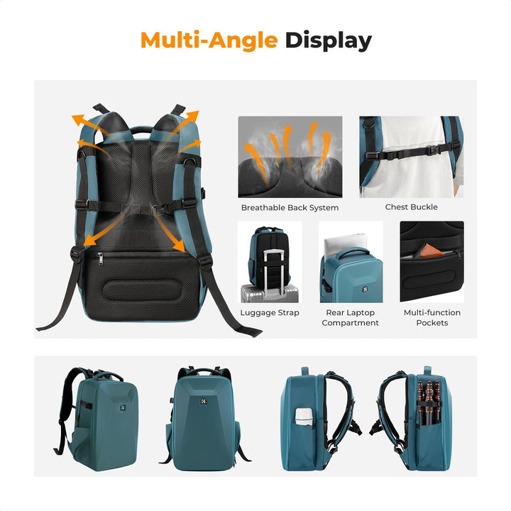 K&amp;F Concept Kamerarucksack Fotorucksack mit Hartschale Kameratasche mit 15,6-Zoll-Laptopfach und Reg