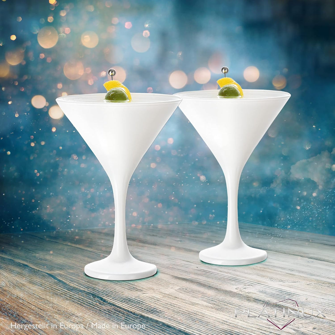 PLATINUX Weisse Martini Gläser 150ml Set 6-Teilig aus Glas Cocktailgläser Bargläser Martini Glas Coc