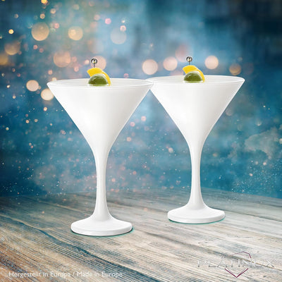 PLATINUX Weisse Martini Gläser 150ml Set 6-Teilig aus Glas Cocktailgläser Bargläser Martini Glas Coc