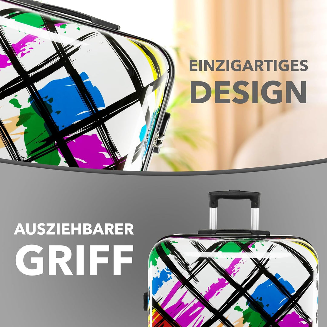 Xonic Design Reisekoffer - Hartschalen-Koffer mit 360° Leichtlauf-Rollen - hochwertiger Trolley mit