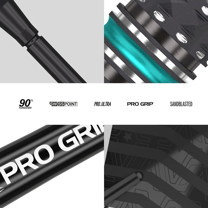 Target Darts Rob Cross Black Edition 90% Wolfram Swiss Point Steeldarts-Set Dartpfeile 24G, 24G