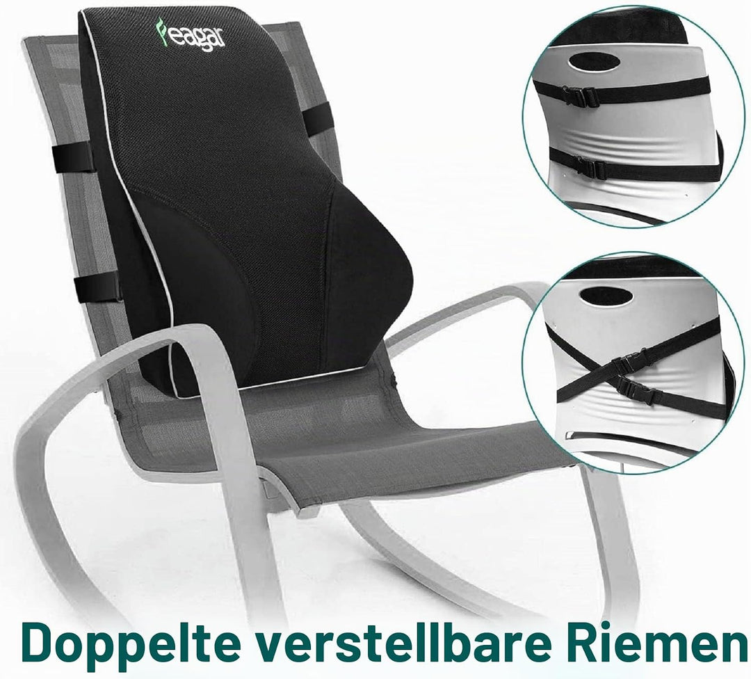 Feagar Lendenkissen - Memory Foam Rückenkissen für Bürostuhl &amp; Sofa | Rückenstütze-Kissen für Büro &amp;