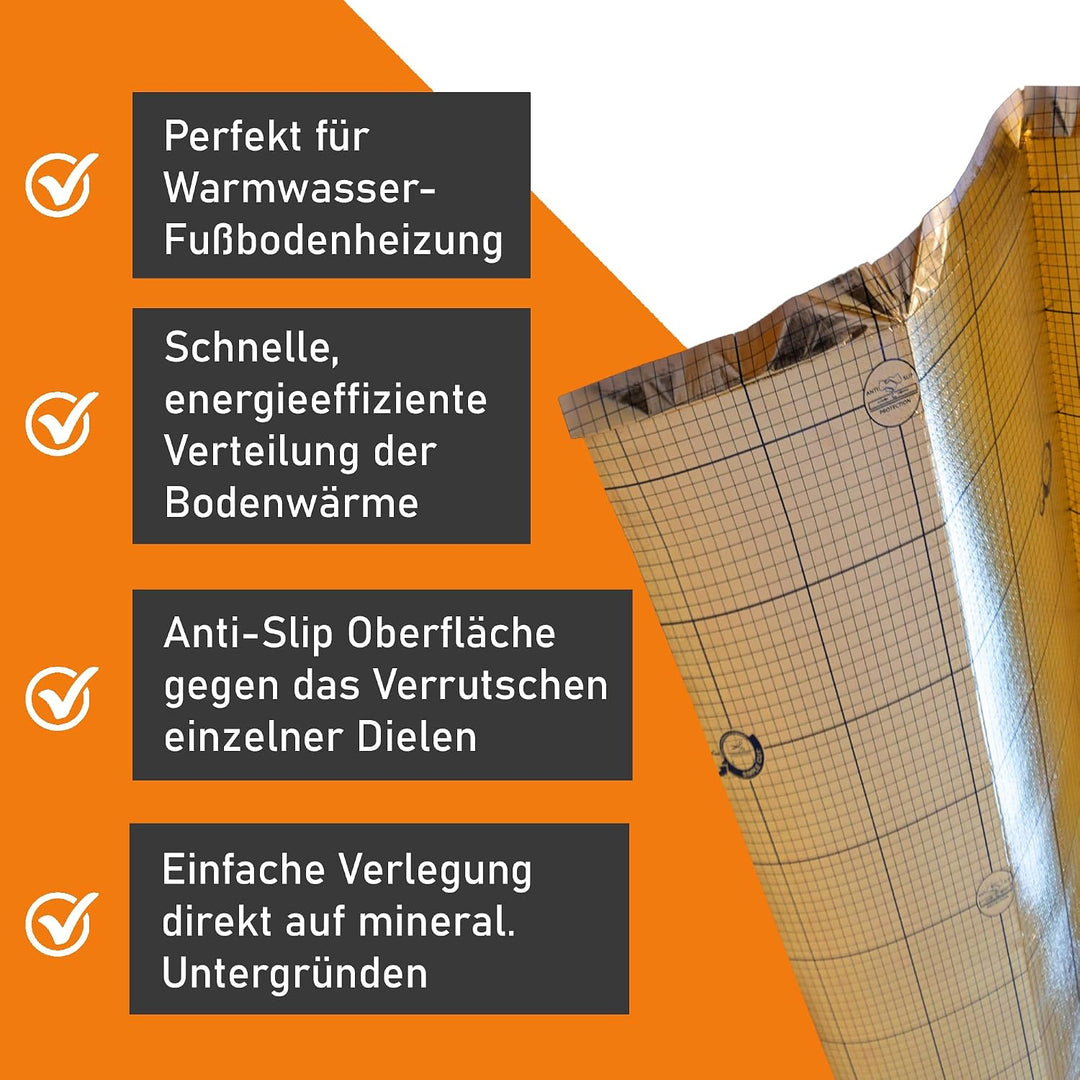 uficell® Vinyl Trittschalldämmung "VINOLOCK" mit Anti-Slip-Technologie - Stärke: 1,5 mm - Dichte ca.