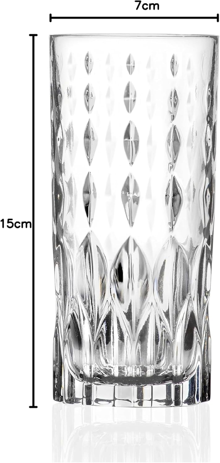 RCR Crystal Marilyn Whiskey Gläses Set - Moderne Schnittglas -Cocktail -Trinkgläser - 337ml - 6pc