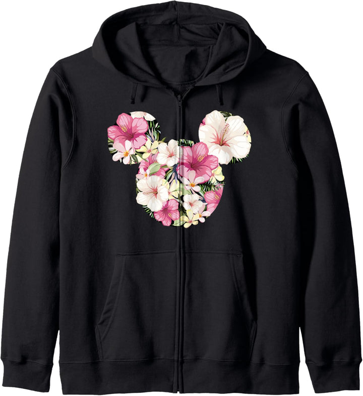 Disney Mickey And Friends Tropical Floral Print Silhouette Kapuzenjacke
