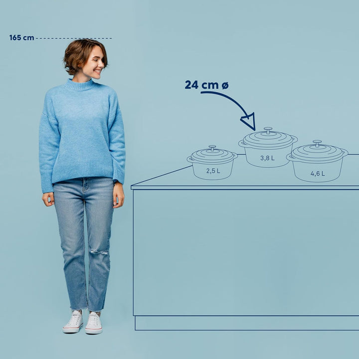 Kela Bräter Calido Gusseisen Rund 11,5cm 24cmØ 4l, Rot (4 l), 24