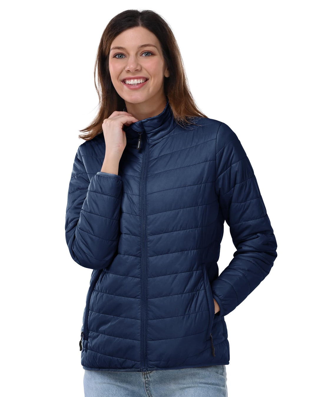Outdoor Ventures Damen Steppjacke Leichte Warme Packbare Übergangsjacke Puffer Jacke für Frauen Gefü