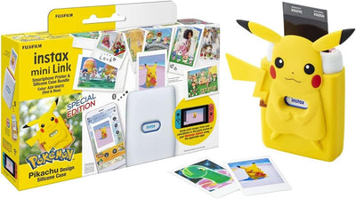 instax Mini LINK Special Edition Smartphone Printer with Pikachu Case Esche Weiss Pikachu Case Bundl