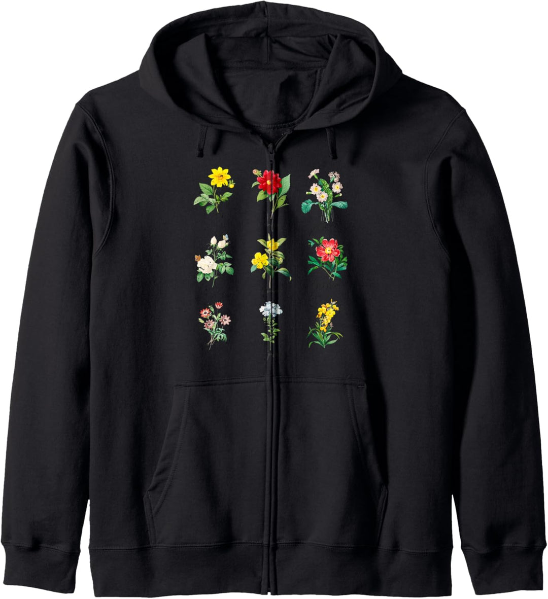 Vintage Botanical Beautiful Floral Flower Power Botanic 70s Kapuzenjacke