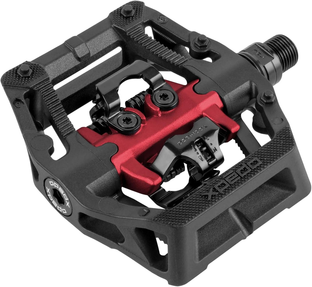 Xpedo Unisex – Erwachsene GFX Neo Fahrradpedale, schwarz/rot, 9/16 Zoll
