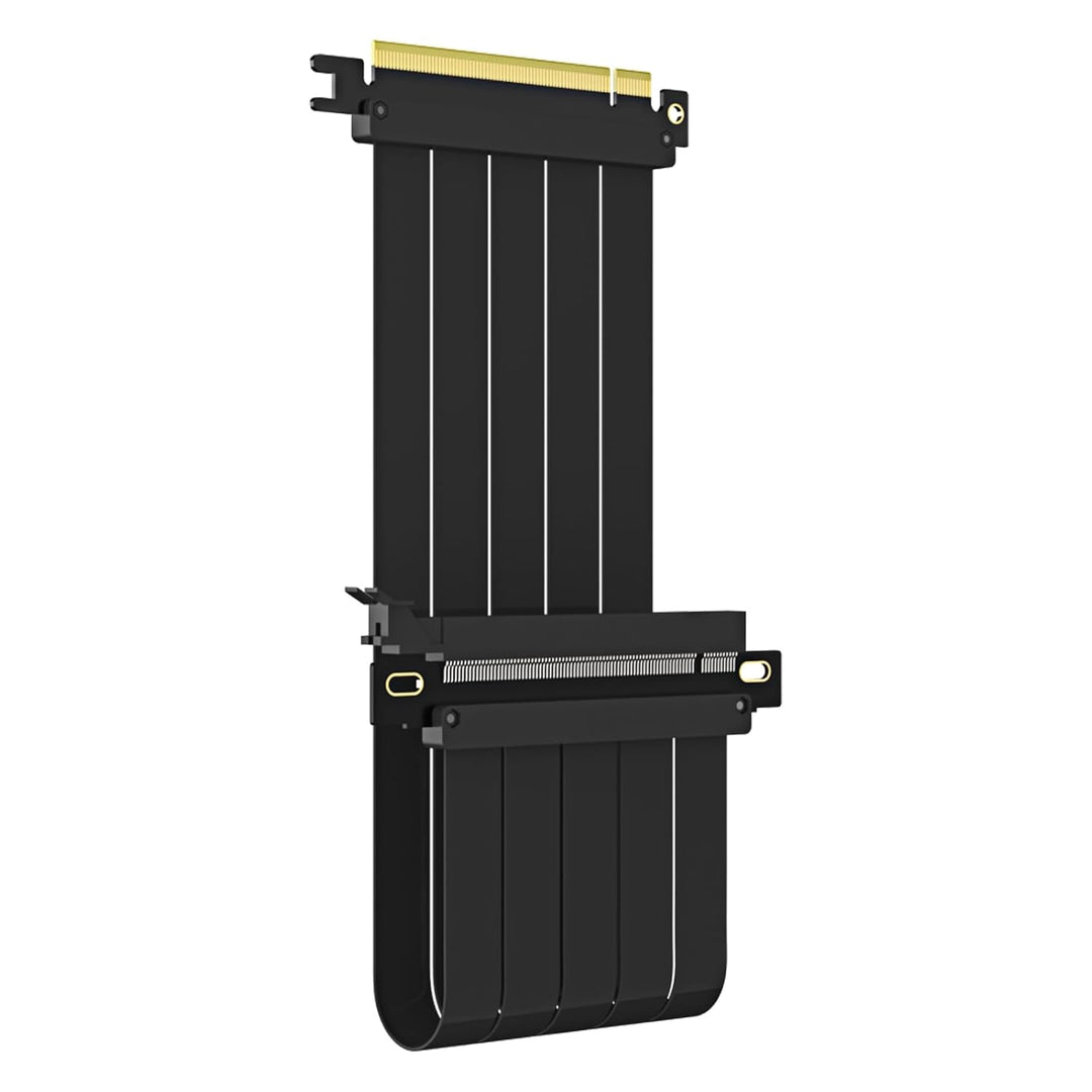 GLOTRENDS 400mm PCIe 4.0 X16 GPU Riser Kabel, Dual 180 Grad Winkel, Kompatibel mit Gen 4 GPUs, wie R