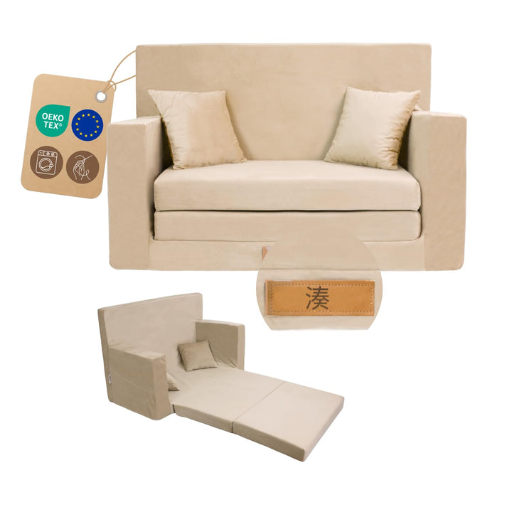 Flumi Personalisierte Kindercouch: Mini Schlafsofa für Kinderzimmer, Kuschelecke, Spielsofa, Kinders