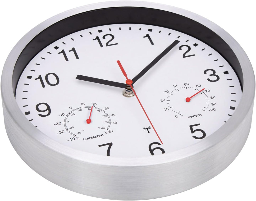 25cm Funkuhr Wanduhr Ohne TickgeräUsche Lautlos Quarz Batterie Betriebene Gross Wanduhr Funk Einfach
