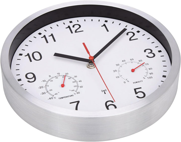 25cm Funkuhr Wanduhr Ohne TickgeräUsche Lautlos Quarz Batterie Betriebene Gross Wanduhr Funk Einfach