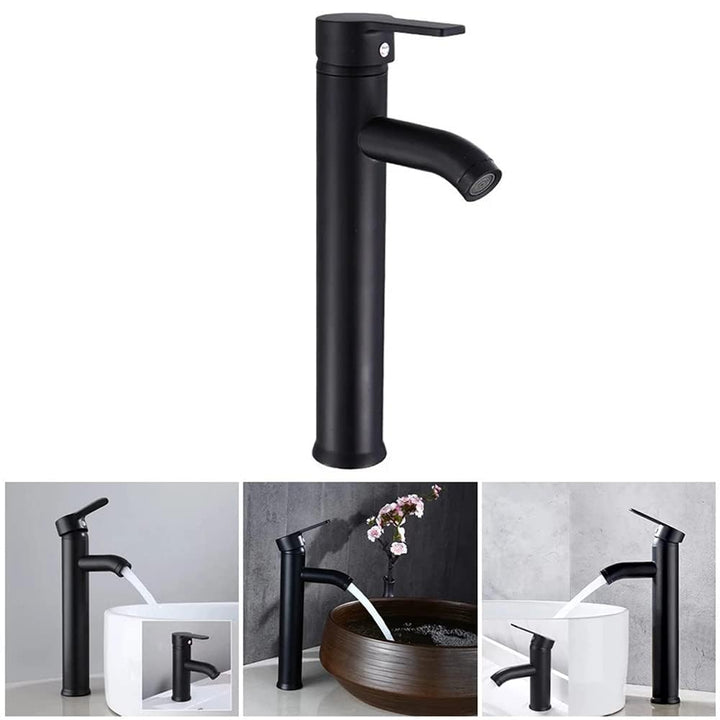NEWFUN Schwarze Waschtischarmatur, Badarmatur, Hochwertiger Wasserhahn Badezimmer, verschleissfest,