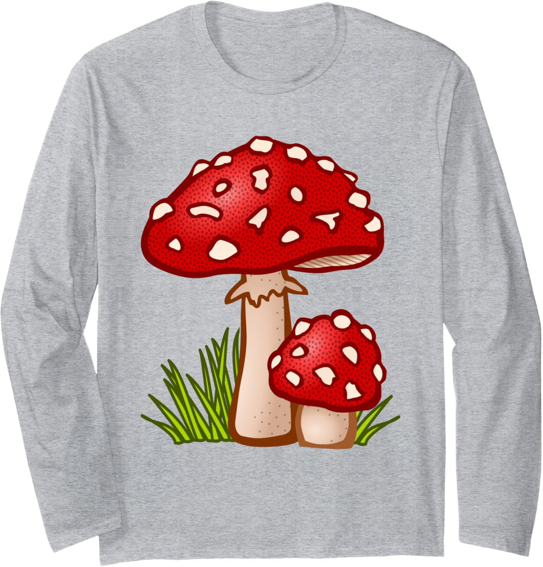 Roter Pilz wandern Langarmshirt