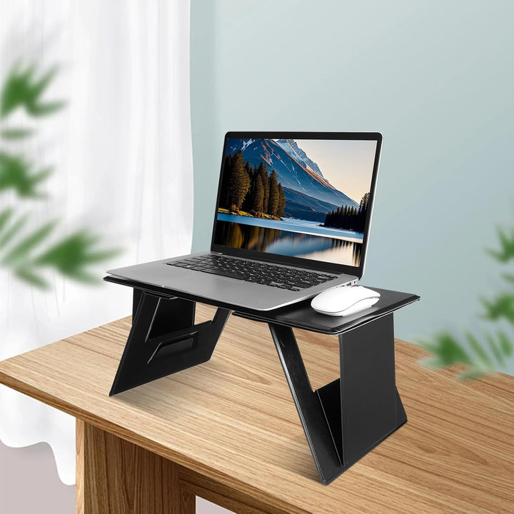 NUOBESTY Klappbarer Laptoptisch Tragbar aus Pu und Hochdichtem Material Leichter Laptopständer fürs