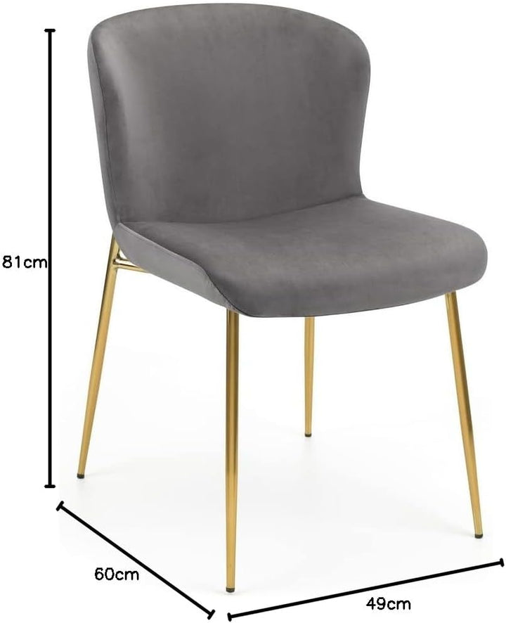 Julian Bowen Harper Esszimmerstuhl, 2 Stück, grau Grau und Gold, Grau und Gold