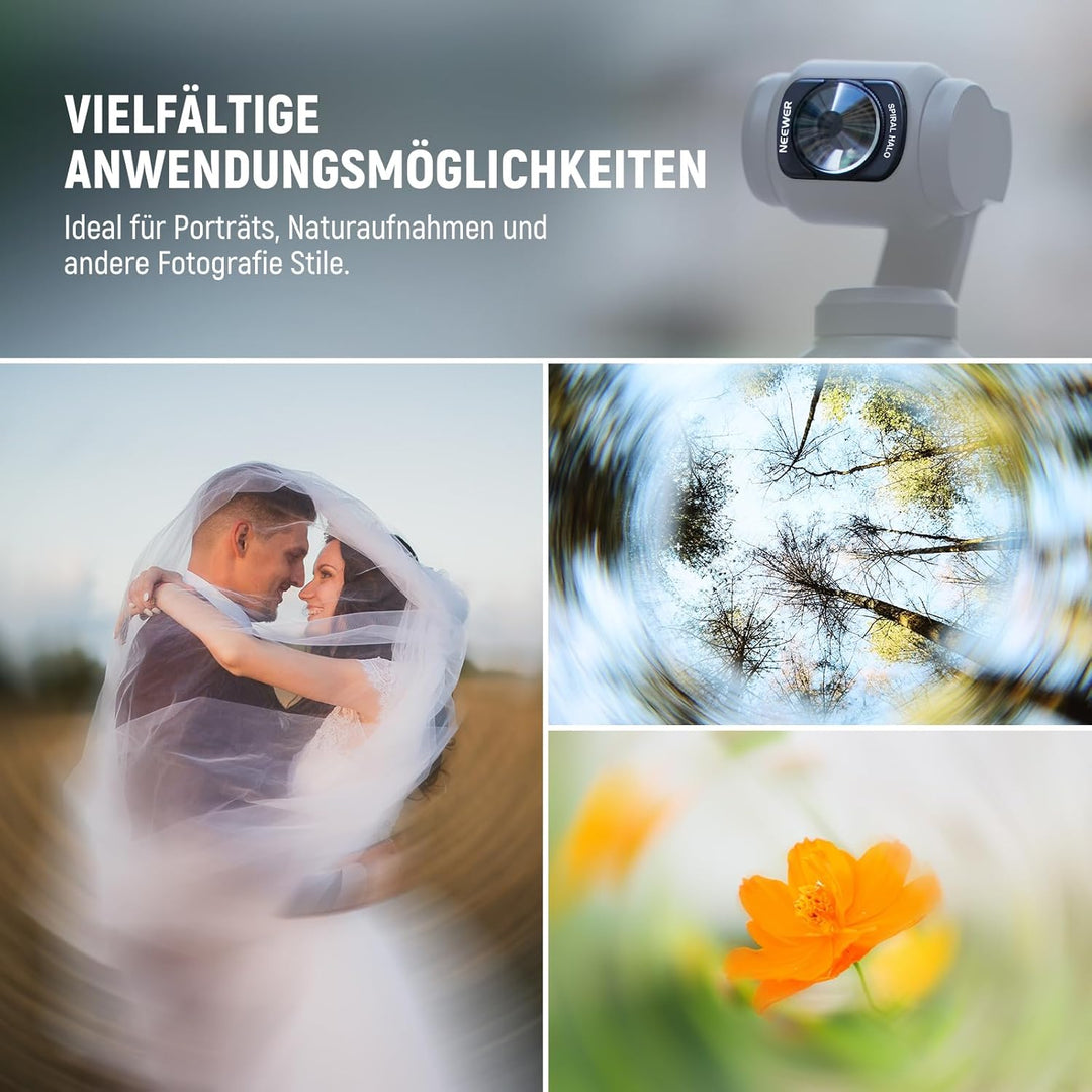 NEEWER Spiral Halo Prisma Objektiv Effektfilter Kompatibel mit DJI Osmo Pocket 3 und Creator Combo Z