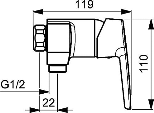 Hansa 51450163 Badewanne/Brause Mischbatterie für Wandaufbau HANSAPINTO | Armaturenkörper aus entzin