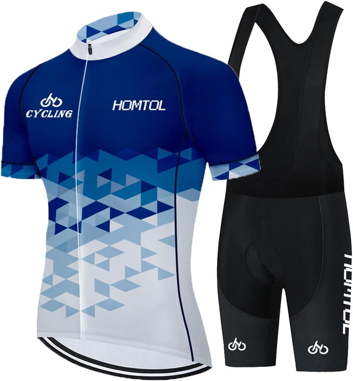 HOMTOL Radtrikot Set Herren Langarm Kurzarm Fahrradbekleidung Fahrradtrikot Triathlon Anzug Herren F