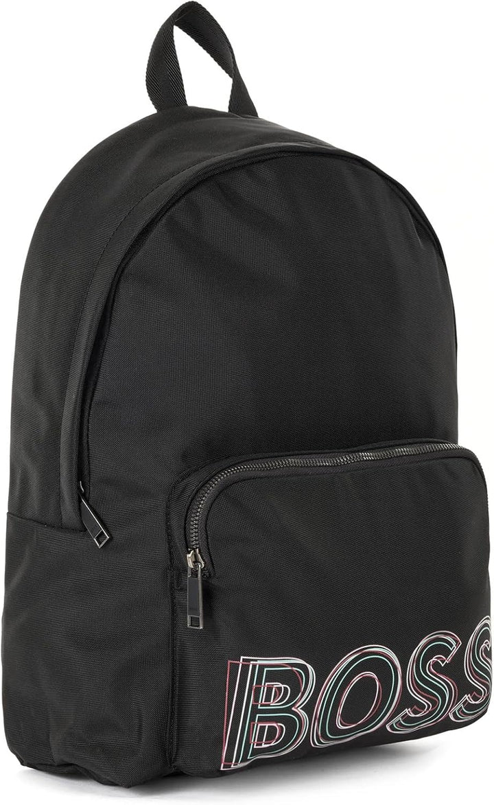 BOSS Herren Catch multi Backp Rucksack aus recyceltem Gewebe mit Reissverschluss und mehrfarbigem Lo